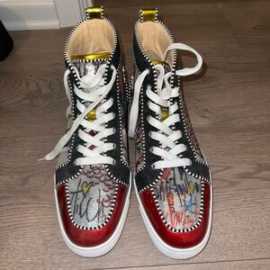 Mens Louboutins high top sneakers